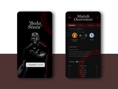 Match Statistics - Mobile App Design adobexd app design figma football mobile mobile design ui uidesign uiux ux webdesign