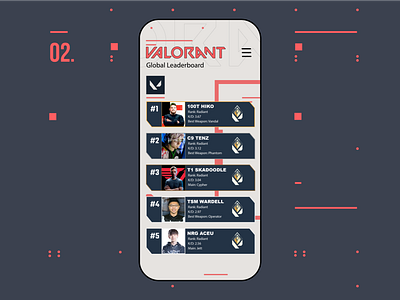 Valorant Leaderboard - DailyUI 019