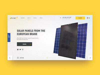 Europe ST web design branding design figma homepage solar energy solar panel web