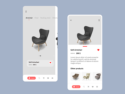 Upholstered furniture online store adobe xd app design online store shopping ui ui design ui ux designer uidesign uiux ux