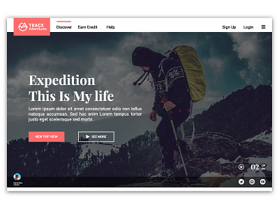 Landing Page Adventures V1 adventure expedition illustration landing page photoshop ui template uiuxdesign user interface