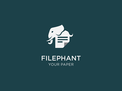 Filephant Logo brand identity branding design document elephant elephant logo file graphic design icon illustrator logo paper vector