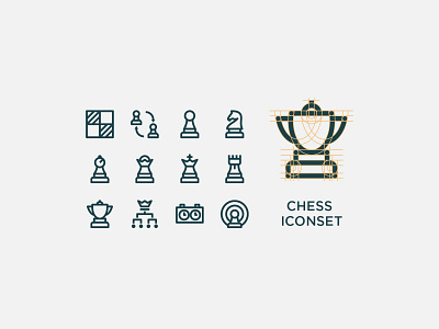 Chess Icons chess design game graphic design icon icon design iconography icons icons pack illustration tournament trophy vector