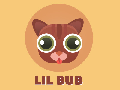 Lil' Bub cat flat icon meme vector