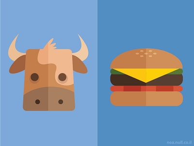 Cow \ Hamburger cow flat food hamburger