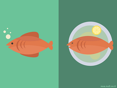Fish \ Grill fish flat icon illustration