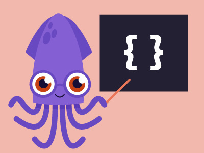 Octocode brand character flat octopus squid