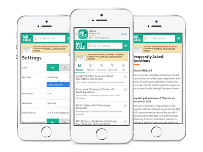 MDCalc Mobile Screens