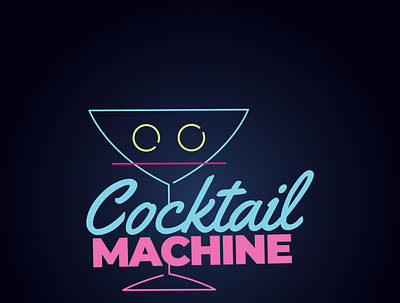 Cocktail Machine (Logo) branding design icon illustration logo logo design logotype minimal neon ui ux vector