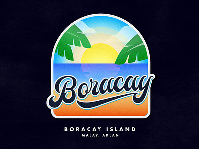 Boracay boracay calligraphy flat design illustration lettering lettering art lettering artist sand summer sun