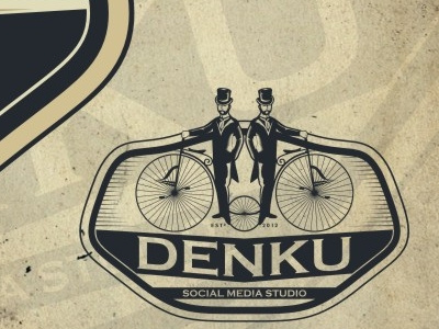 Denku Logo bike bikes brand custom lettering emblem emblem design gentlemans logo design vintage