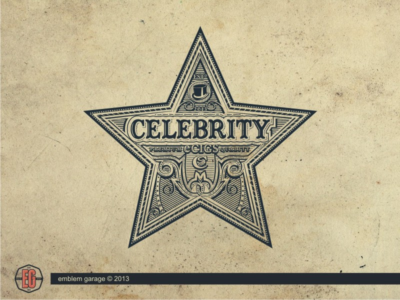 Celebrity Ecigs emblem design logo design illustration