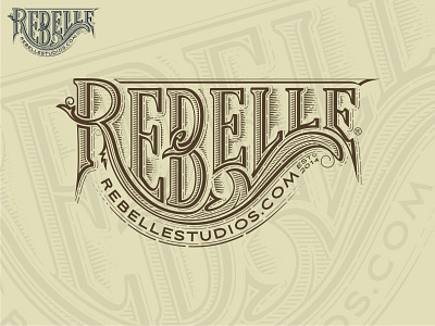 Rebelle custom lettering emblem design illustration logo design typography