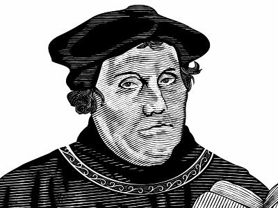 Martin Luther etching hand drawn illustration martin luther old school scratchboard teology vector vintage woodcut