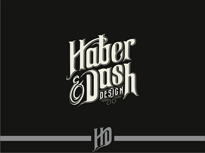 Haber And Dash custom lettering emblem design illustration logo design typography