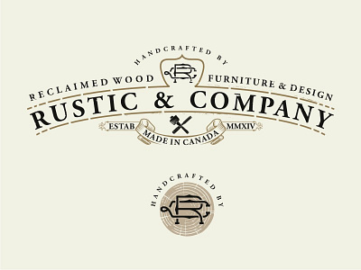 Rustic Company custom lettering emblem design illustration logo design packaging typography