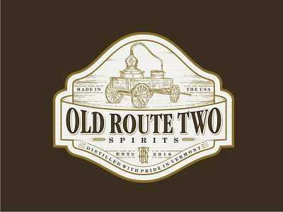 Old Route Two custom lettering hand drawn illustration label old school typography vintage