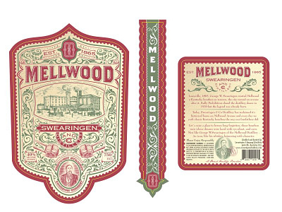 Mellwood Brand Labels Final barrels bourbon distillery labels mellwood old school vintage whiskey
