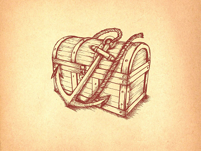 Treasure Anchor anchor cuff design hand drawn illustration old school treasure treasure chest vector art vintage