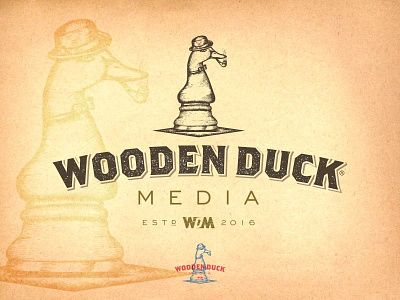 Wooden Duck chees duck hand drawn illustration logo design smart strategy vintage wood