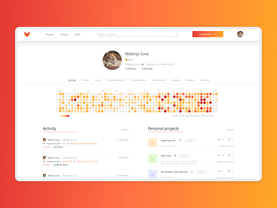 GitLab Redesign User Profile app concept design redesign ui user profile ux web