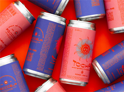 Tocha packaging design 2020 trend aesthetic brand branding brazil drink energy drink mock up mockup pack packaging sun trend vintage