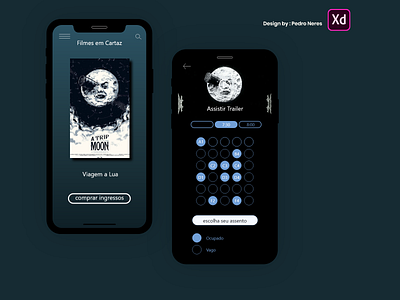 Design app Cinema adobexd app branding design designux minimal redesign concept ui ux web