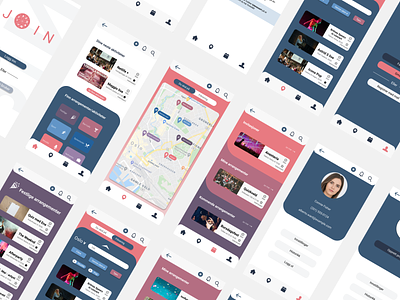 Join app design design event app events figma map profile prototype ui ux