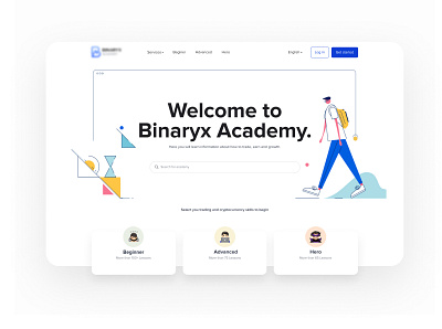 Crypto Academy cryptocurrency design illustration ui ui design uidesign uiux ux web website