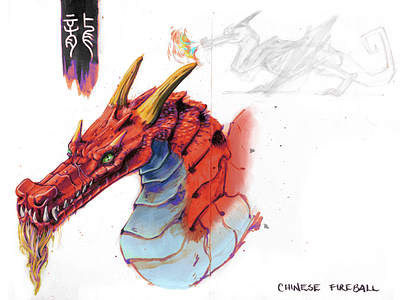 Chinese Fireball Dragon - Harry Potter creature design fantastic beasts harry potter illustration procreate