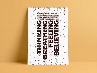 My Morning Jacket beleiving breathing drops feeling gig poster my morning jacket poster poster design thinking typography water drops waterfall