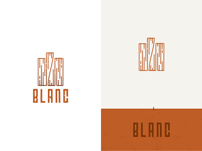 BLANC brand identity branding logo logotype mountain mt blanc restaurant rustic table wood wood grain