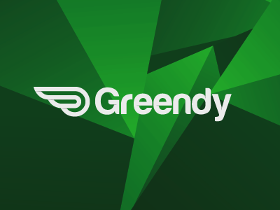 Greendy logo delivery green greendy logo low poly