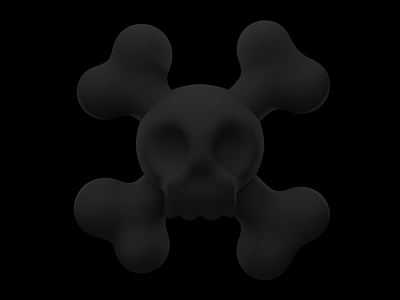 Bones – Black matte finish 3d black bones c4d cinema4d concept geometry logo matte skull
