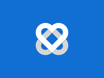 Heartiply | logo bagde heart logo multiply