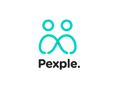 Pexple | people x people chat concept dating logo people x