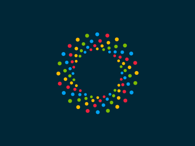 Simple rotation colorful construction dots rotation simple star