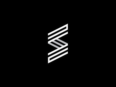 S mark black and white geometry letter s mark symbol