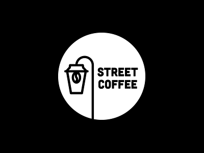 Street Coffee | logo concept black and white coffee coffee bean light logo street