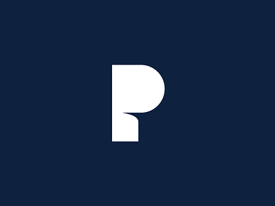 P - logo concept geometry letter p negative space p shadow symbol
