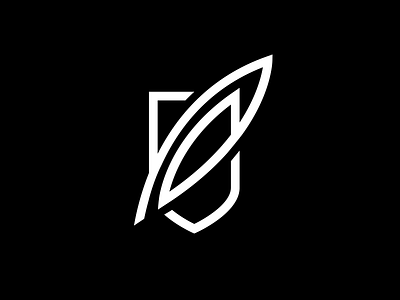 Proventus | lawyer logo concept bold line feather lawyer logo negative space symbol
