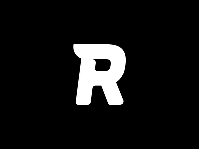 Letter R | 2 black and white brand concept letter logo mark simple strong symbol typography