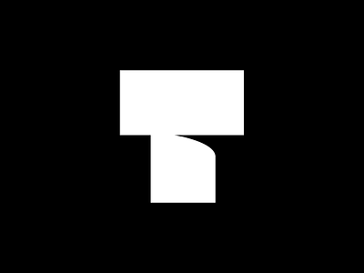Bold T black and white bold geometry grid letter logo logotype mark minimal negative space shadow simple strong symbol typogaphy wordmark