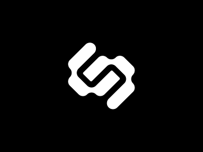 Letter S black and white concept geometry grid letter logo simple strong symbol typography