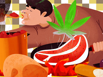 Cooking with Weed 420 culinary drawing editorial editorial art editorial illustration food illustration marijuana weed