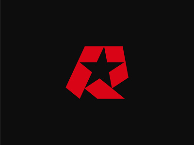 Red Star gaming letter logo masculine modern r red star