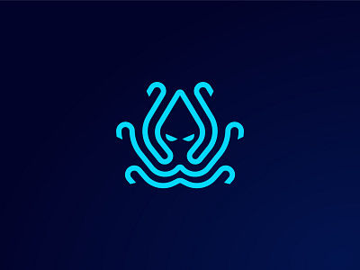 Squid blue design gaming graphic design logo squid