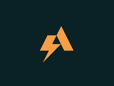 Letter A + Lightning Bolt a bolt branding clean design electric graphic design letter logo modern vector