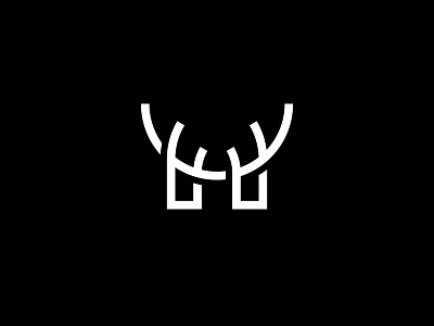 Letter H + Horns animal branding clean des design graphic design h horns hunt illustration letter logo modern monogram outdoors ui vector