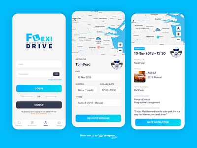 FlexiDrive - Educational Driving App app flat mobile app mobile app design ui ux